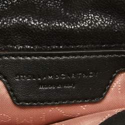 Pre Owned Stella McCartney Black Faux Suede Tiny Falabella Shoulder Bag
