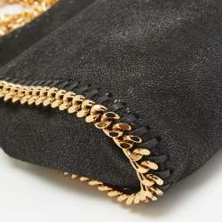 Pre Owned Stella McCartney Black Faux Suede Tiny Falabella Shoulder Bag