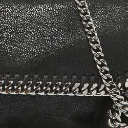 Stella McCartney Black Faux Leather Mini Falabella Flap Convertible Belt Bag