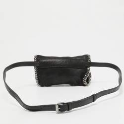 Stella McCartney Black Faux Leather Mini Falabella Flap Convertible Belt Bag