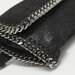 Stella McCartney Black Faux Leather Mini Falabella Flap Convertible Belt Bag
