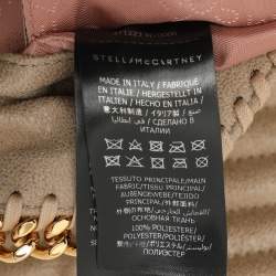 Pre Owned Stella McCartney Cream Chevron Quilted Faux Suede Mini Falabella Tote