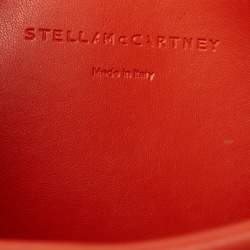 Pre Owned Stella McCartney Beige/Orange Canvas and Faux Leather Logo Crossbody Bag