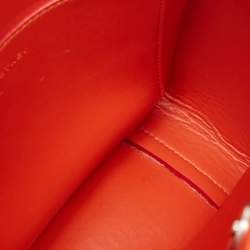 Pre Owned Stella McCartney Beige/Orange Canvas and Faux Leather Logo Crossbody Bag