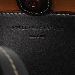 Pre Owned Stella McCartney Cream/Black Canvas and Leather Small Logo Tote