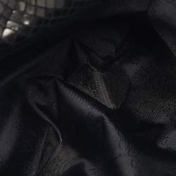 مملوكة مسبقًا Stella McCartney Black Python Effect Faux Suede Falabella Fold Over Clutch