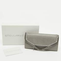 Stella McCartney Grey Faux Leather Falabella Flap Continental Wallet