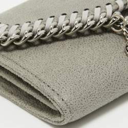 Stella McCartney Grey Faux Leather Falabella Flap Continental Wallet