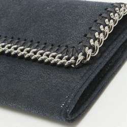 Stella McCartney Navy Blue Faux Leather Falabella Continental Wallet