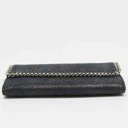 Stella McCartney Navy Blue Faux Leather Falabella Continental Wallet