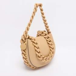 Pre Owned Stella McCartney Beige Faux Leather Small Puffy Shoulder Bag