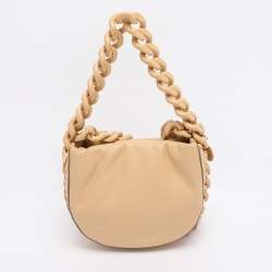 Pre Owned Stella McCartney Beige Faux Leather Small Puffy Shoulder Bag
