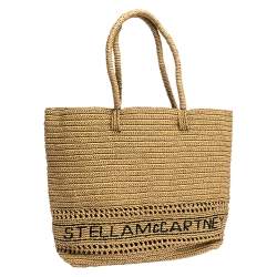 Stella McCartney Beige Raffia Logo Tote 