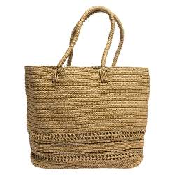 Stella McCartney Beige Raffia Logo Tote 