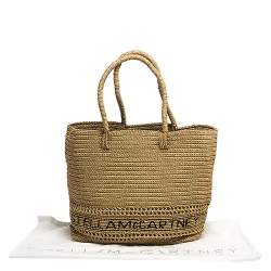 Stella McCartney Beige Raffia Logo Tote 