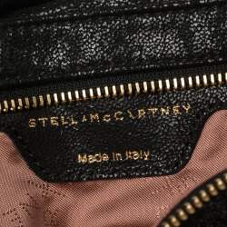 Pre Owned Stella McCartney Black Faux Leather Falabella Fold Over Clutch