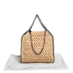 Pre Owned Stella Mccartney Beige Raffia Mini Falabella Tote