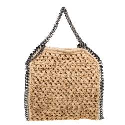 Pre Owned Stella Mccartney Beige Raffia Mini Falabella Tote
