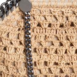 Pre Owned Stella Mccartney Beige Raffia Mini Falabella Tote