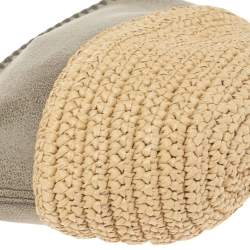 Pre Owned Stella McCartney Beige Faux Suede and Raffia Mini Falabella Shoulder Bag