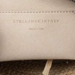 Pre Owned Stella McCartney Beige Faux Suede and Raffia Mini Falabella Shoulder Bag
