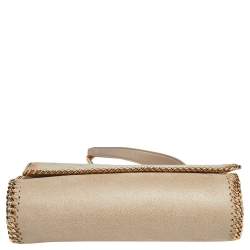 Pre Owned Stella McCartney Beige Faux Suede Falabella Flap Shoulder Bag