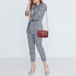 Pre Owned حقيبة كروس ستيلا ماكرتني ستار جلد صناعي نقش ثعبان عنابي