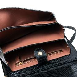 Pre Owned Stella McCartney Black Python Faux Leather Small Flo Shoulder Bag