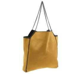 Pre Owned Stella McCartney Mustard/Black Faux Suede and Faux Leather Falabella Reversible Tote