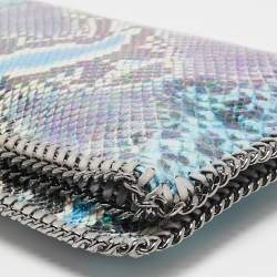 Pre Owned حقيبة كلتش ستيلا مكارتني فالابيلا فلو جلد ثعبان صناعي متعدد الألوان بسحاب مطوية