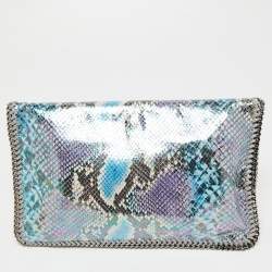 Pre Owned حقيبة كلتش ستيلا مكارتني فالابي لا فلو جلد ثعبان صناعي متعدد الألوان بسحاب مطوية