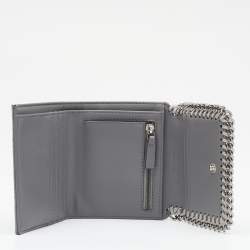 Pre Owned Stella McCartney Grey Faux Leather Falabella Small Flap Wallet