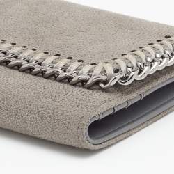 Pre Owned Stella McCartney Grey Faux Leather Falabella Small Flap Wallet