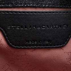 Pre Owned Stella McCartney Black Faux Leather Mini Falabella Flap Shoulder Bag