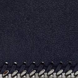 Pre Owned Stella Mccartney Navy Blue Faux Suede Falabella Cardholder