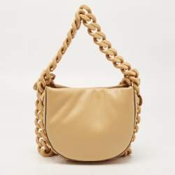 Pre Owned Stella McCartney Beige Faux Leather Small Puffy Shoulder Bag