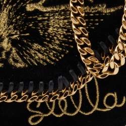 مملوكة مسبقًا Stella McCartney Black Velvet Volcano Embroidered Mini Falabella Shoulder Bag