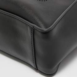 Pre Owned Stella McCartney Black Faux Leather Perforated Logo Shoulder Bag