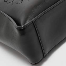 Pre Owned Stella McCartney Black Faux Leather Perforated Logo Shoulder Bag