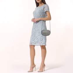 Pre Owned Stella McCartney Grey Faux Suede Oval Falabella Crossbody Bag