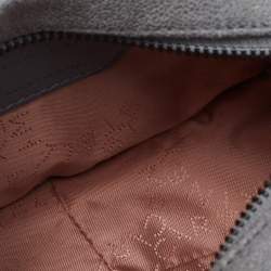 Pre Owned Stella McCartney Grey Faux Suede Oval Falabella Crossbody Bag