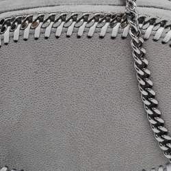 Pre Owned Stella McCartney Grey Faux Suede Oval Falabella Crossbody Bag