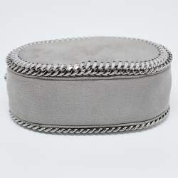 Pre Owned Stella McCartney Grey Faux Suede Oval Falabella Crossbody Bag