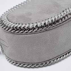 Pre Owned Stella McCartney Grey Faux Suede Oval Falabella Crossbody Bag