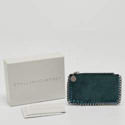 Pre Owned Stella McCartney Green Faux Falabella Zip Card Holder