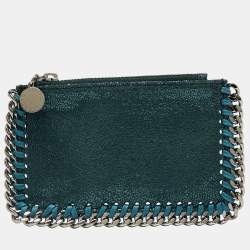 Pre Owned Stella McCartney Green Faux Falabella Zip Card Holder