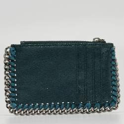 Pre Owned Stella McCartney Green Faux Falabella Zip Card Holder