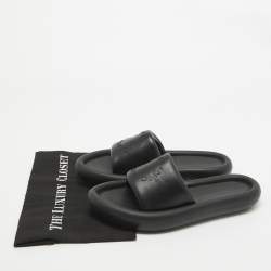 Stella McCartney Black Faux Leather Slides Size 38