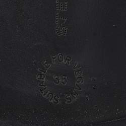 Pre Owned Stella McCartney Black Leather Ankle Strap Flat Sandals Size 36