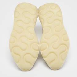 Pre Owned Stella McCartney White/Cream Faux Leather and Faux Suede Eclypse Sneakers Size 38